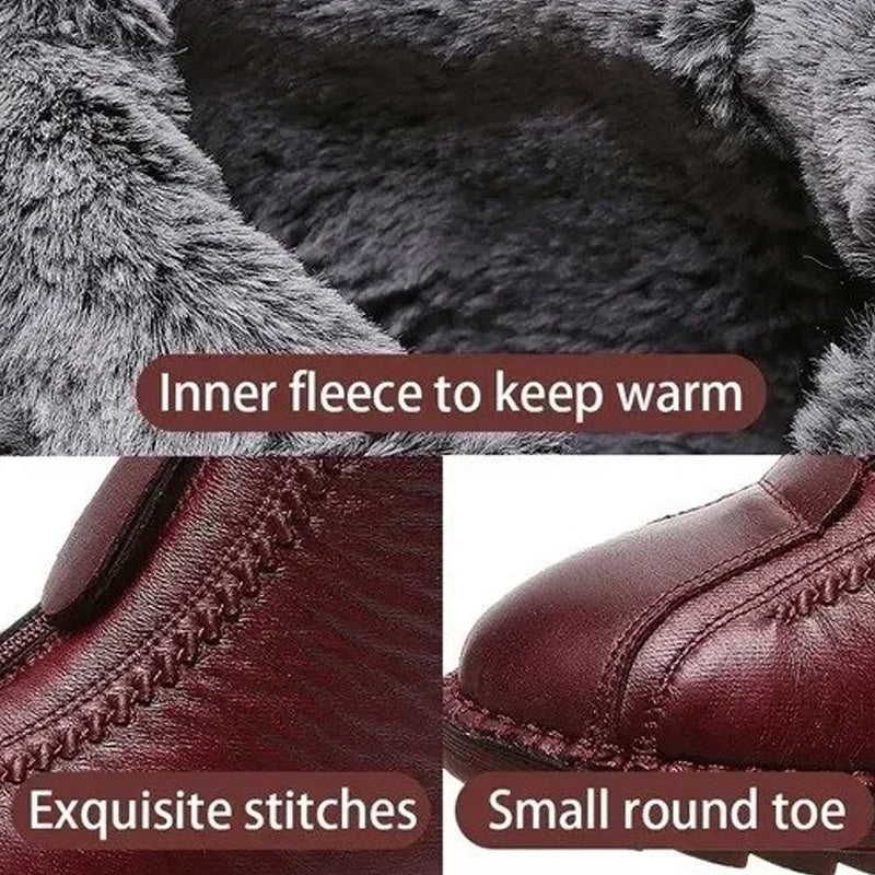 Warme Winterstiefeletten mit Reißverschluss für Damen