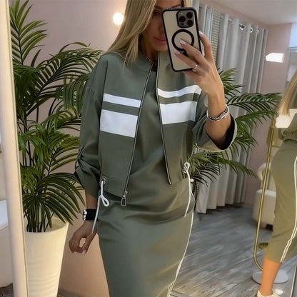 DAMEN-SET MIT STEHKRAGENJACKE & KLEID