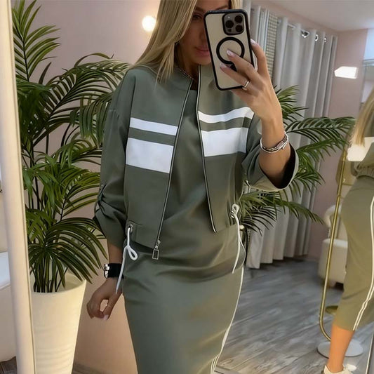 DAMEN-SET MIT STEHKRAGENJACKE & KLEID