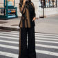 Damen stilvolles Set: Blazer & Weitbeinhose