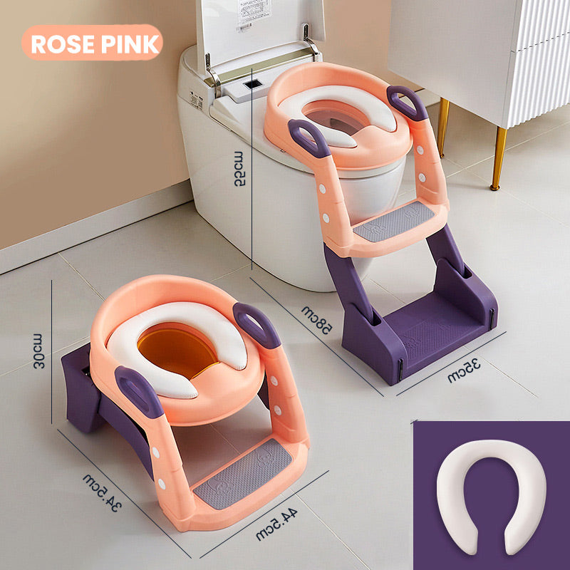 🚽50 % RABATT⏰ Kinder‑Toilettensitz mit Treppe, PU‑gepolstert & höhenverstellbar – sicher & bequem fürs Töpfchentraining