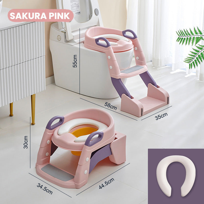 🚽50 % RABATT⏰ Kinder‑Toilettensitz mit Treppe, PU‑gepolstert & höhenverstellbar – sicher & bequem fürs Töpfchentraining