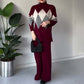 Modische Farbe-Blocking-Set aus Pullover und Hose mit Rautenmuster