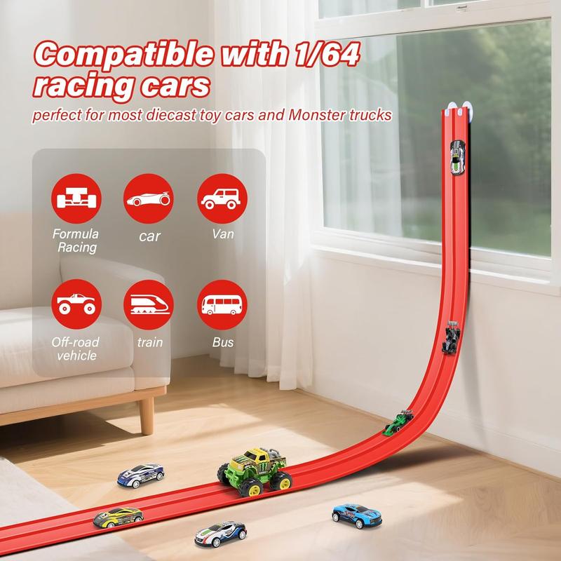🎁Frühweihnachtlicher Sonderverkauf 50% Rabatt🎅🏎️DIY-Rennbahn für Kinder aus Aluminiumlegierung mit Saugnäpfen