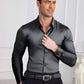 🔥Black-Friday-Mega-Angebot – 50 % Rabatt!🔥Herren Langarmhemd mit Stehkragen in Uni