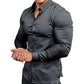 🔥Black-Friday-Mega-Angebot – 50 % Rabatt!🔥Herren Langarmhemd mit Stehkragen in Uni