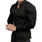 🔥Black-Friday-Mega-Angebot – 50 % Rabatt!🔥Herren Langarmhemd mit Stehkragen in Uni