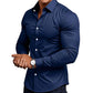 🔥Black-Friday-Mega-Angebot – 50 % Rabatt!🔥Herren Langarmhemd mit Stehkragen in Uni
