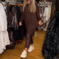 Asymmetrisches locker geschnittenes Sweatshirt & einfarbige Hose (Zweiteiler)