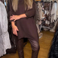 Asymmetrisches locker geschnittenes Sweatshirt & einfarbige Hose (Zweiteiler)