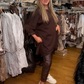Asymmetrisches locker geschnittenes Sweatshirt & einfarbige Hose (Zweiteiler)