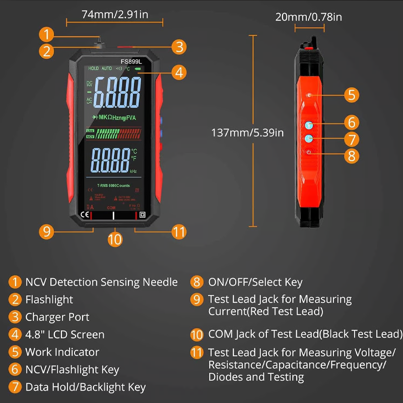 🔧 50% RABATT! ⚡ USB-Aufladbares Digitalmultimeter – Automatische Bereichswahl, LCD-Hintergrundbeleuchtung & Tragbares Design 🔋