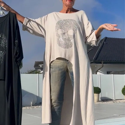 Stylisches Damen-Oberteil mit asymmetrischem Saum