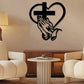 Elegante christliche Herz & Kreuz Wandkunst