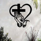 Elegante christliche Herz & Kreuz Wandkunst