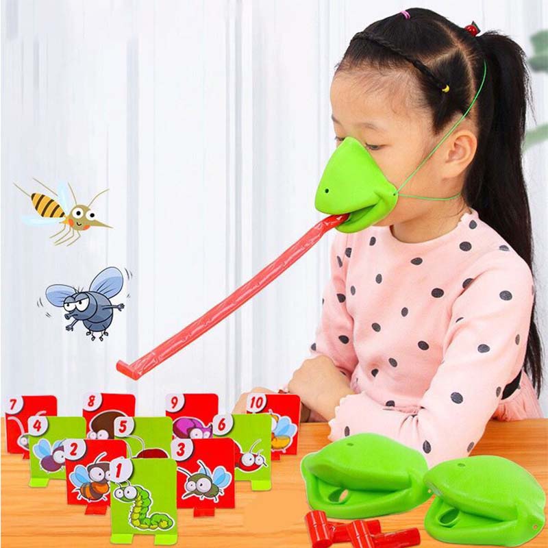 👪Lustiges Spiel mit der Froschzungen-Maske