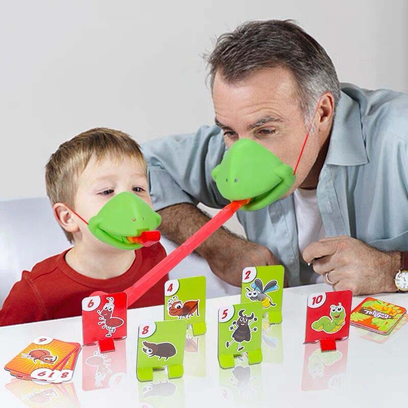 👪Lustiges Spiel mit der Froschzungen-Maske