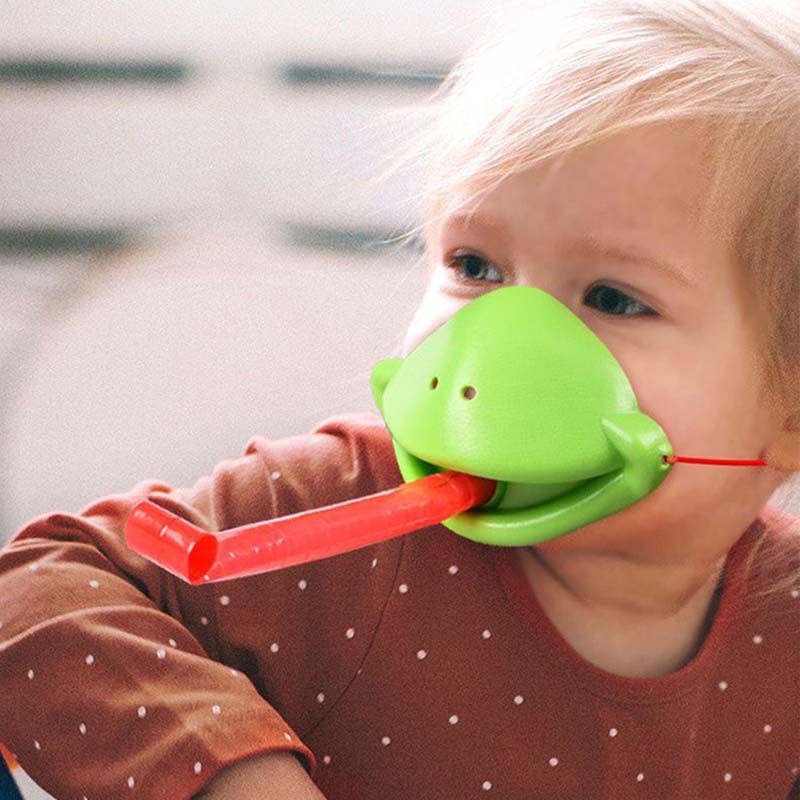 👪Lustiges Spiel mit der Froschzungen-Maske