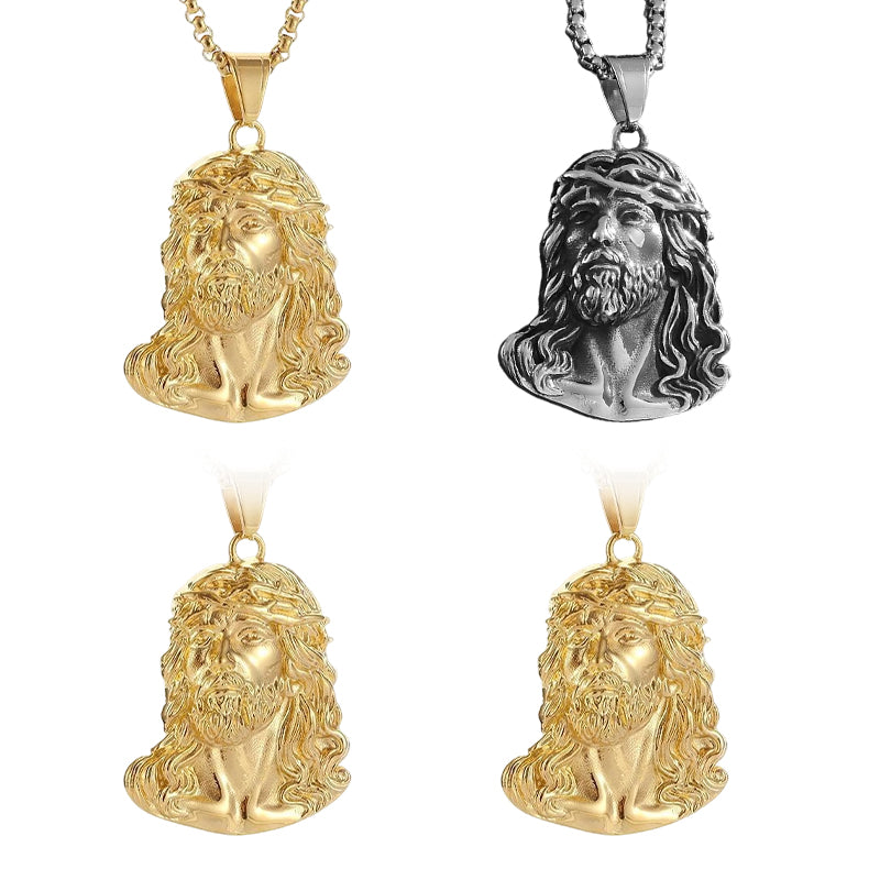 🕊️✝️Halskette mit Jesus-Kopf-Anhänger