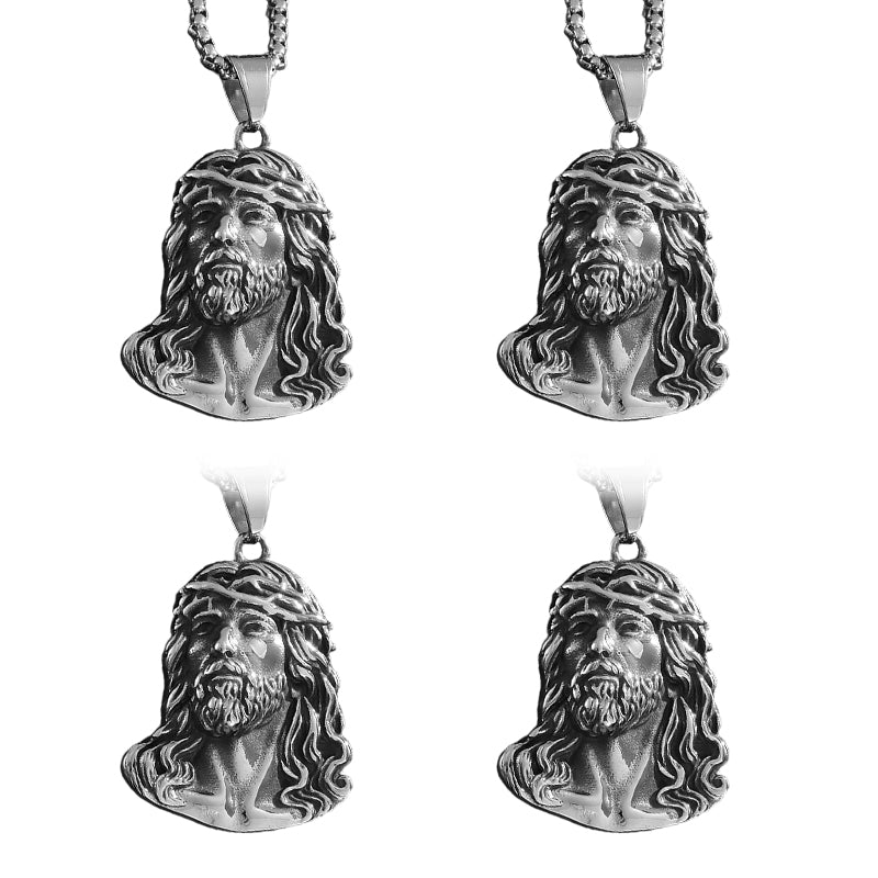 🕊️✝️Halskette mit Jesus-Kopf-Anhänger