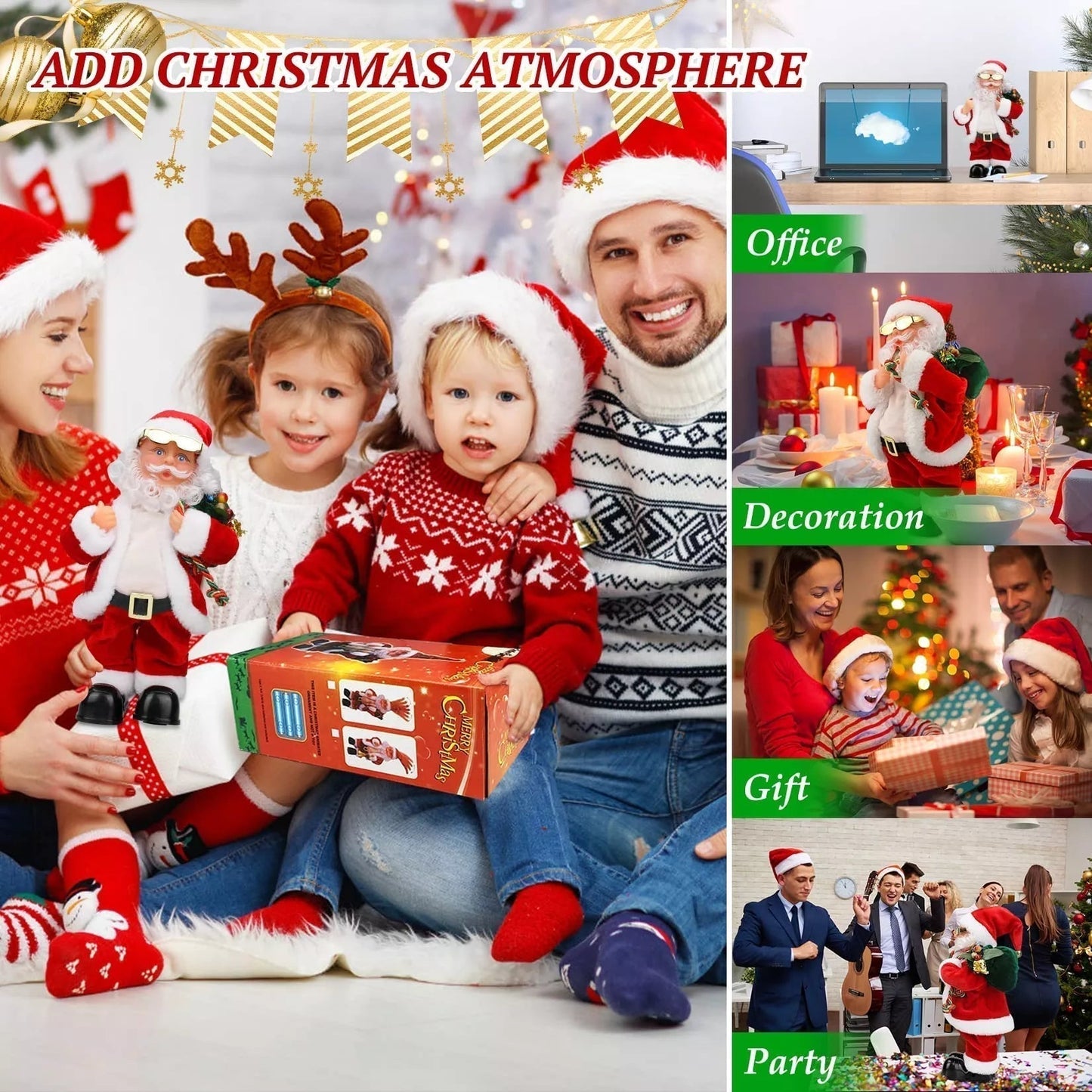 🔥Weihnachtsrabatt 50 %🎄🎁🎅Elektrischer tanzender Musik-Weihnachtsmann