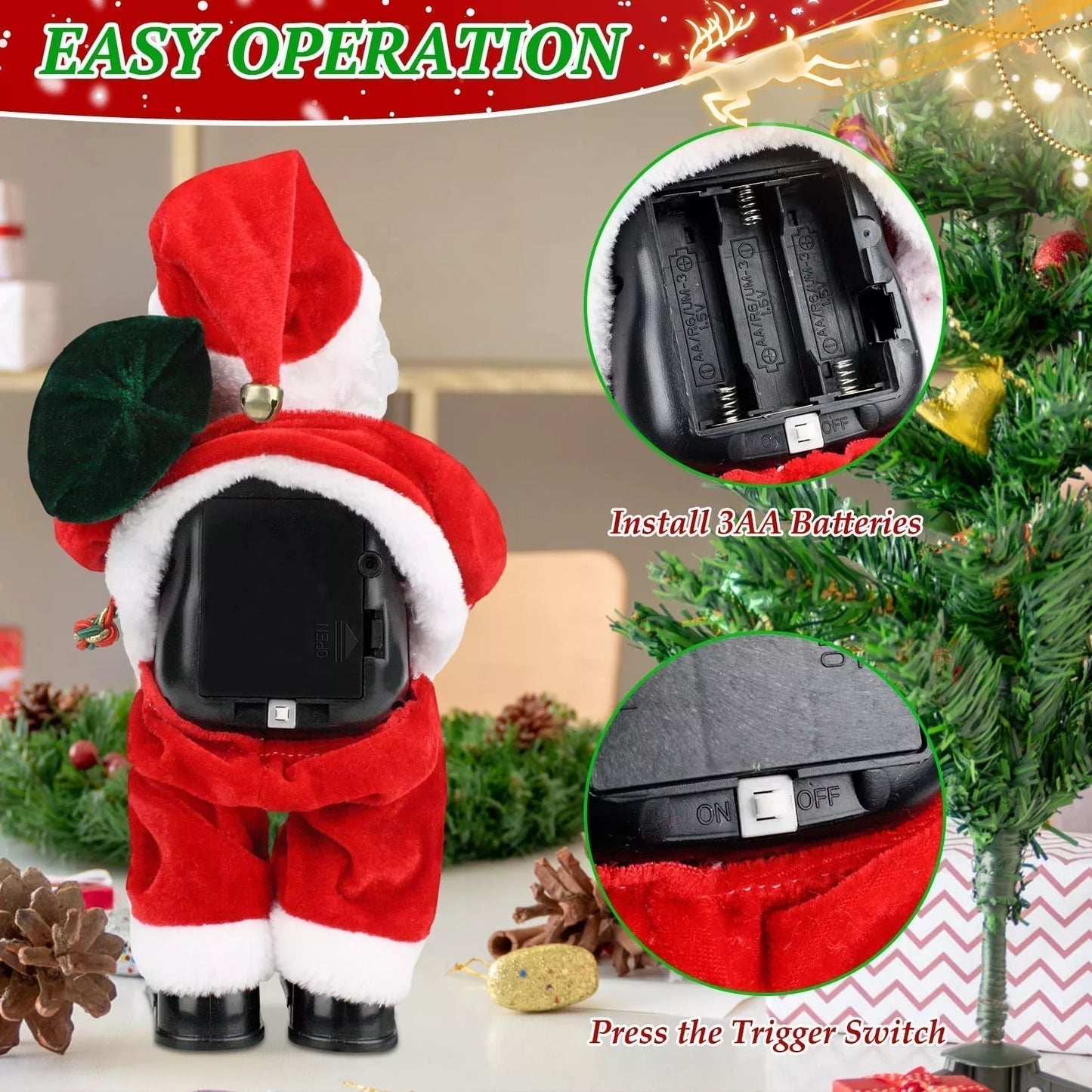 🔥Weihnachtsrabatt 50 %🎄🎁🎅Elektrischer tanzender Musik-Weihnachtsmann