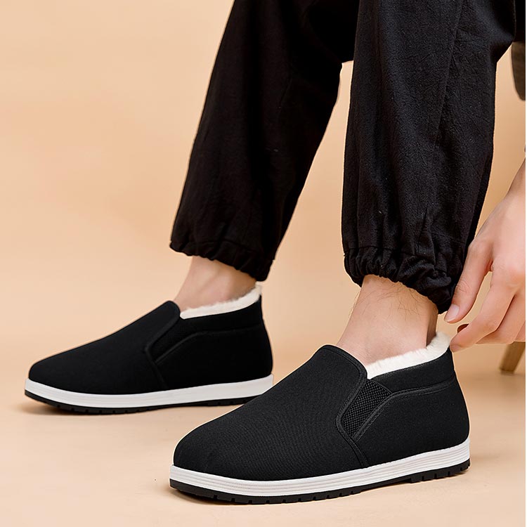 🔥Letzter Tag des Ausverkaufs 50 % Rabatt🔥Baumwollschuhe mit superwarmem Kunstfellfutter und rutschfester Sohle für Herren