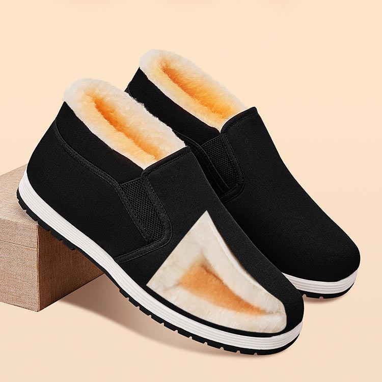 🔥Letzter Tag des Ausverkaufs 50 % Rabatt🔥Baumwollschuhe mit superwarmem Kunstfellfutter und rutschfester Sohle für Herren