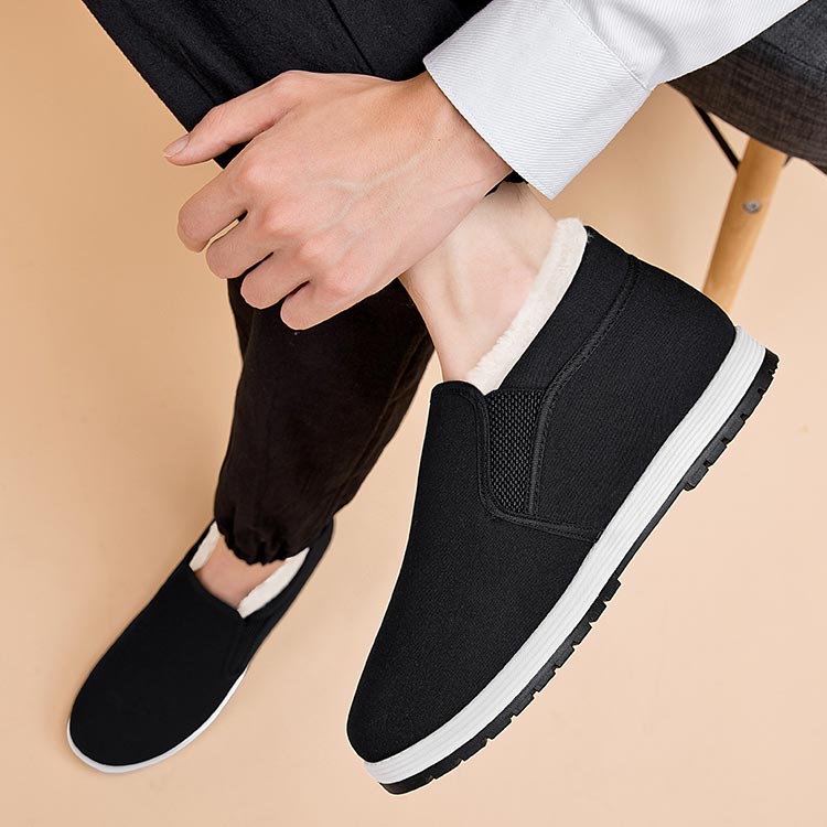 🔥Letzter Tag des Ausverkaufs 50 % Rabatt🔥Baumwollschuhe mit superwarmem Kunstfellfutter und rutschfester Sohle für Herren