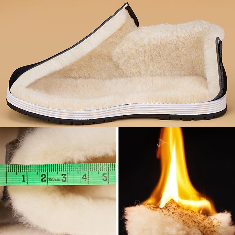 🔥Letzter Tag des Ausverkaufs 50 % Rabatt🔥Baumwollschuhe mit superwarmem Kunstfellfutter und rutschfester Sohle für Herren