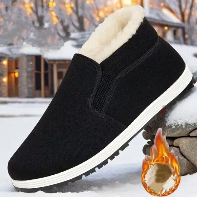 🔥Letzter Tag des Ausverkaufs 50 % Rabatt🔥Baumwollschuhe mit superwarmem Kunstfellfutter und rutschfester Sohle für Herren
