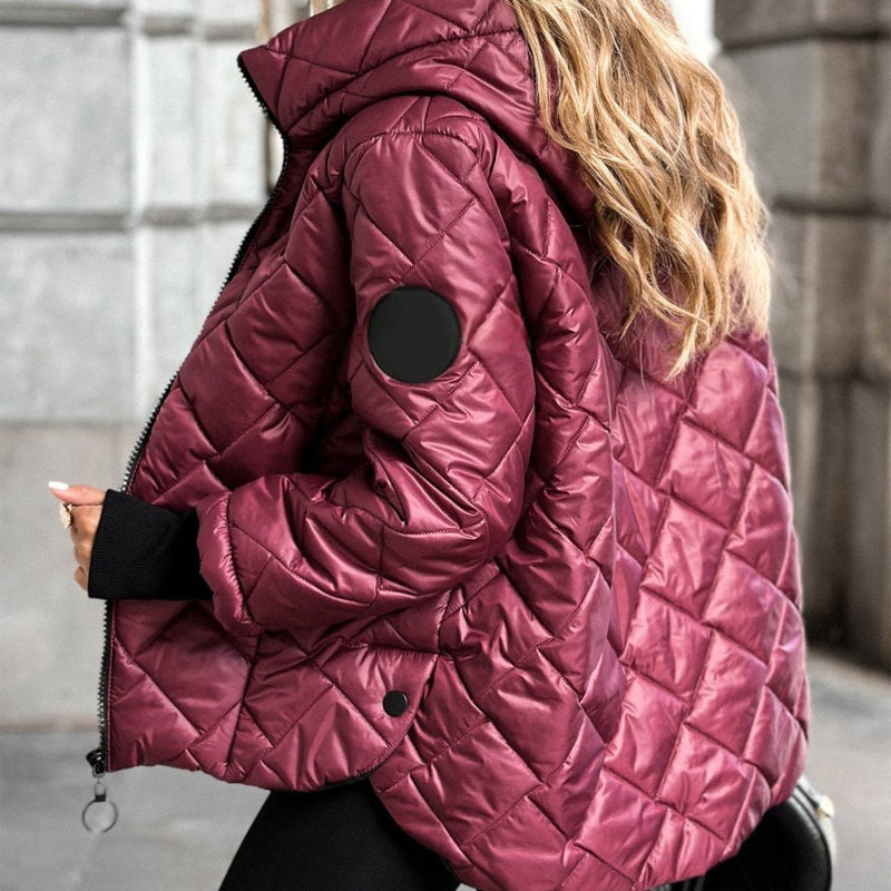 🎅🎁Weihnachtsangebot – 50 % Rabatt⏳Damen Pufferjacke mit Diamant-Steppmuster
