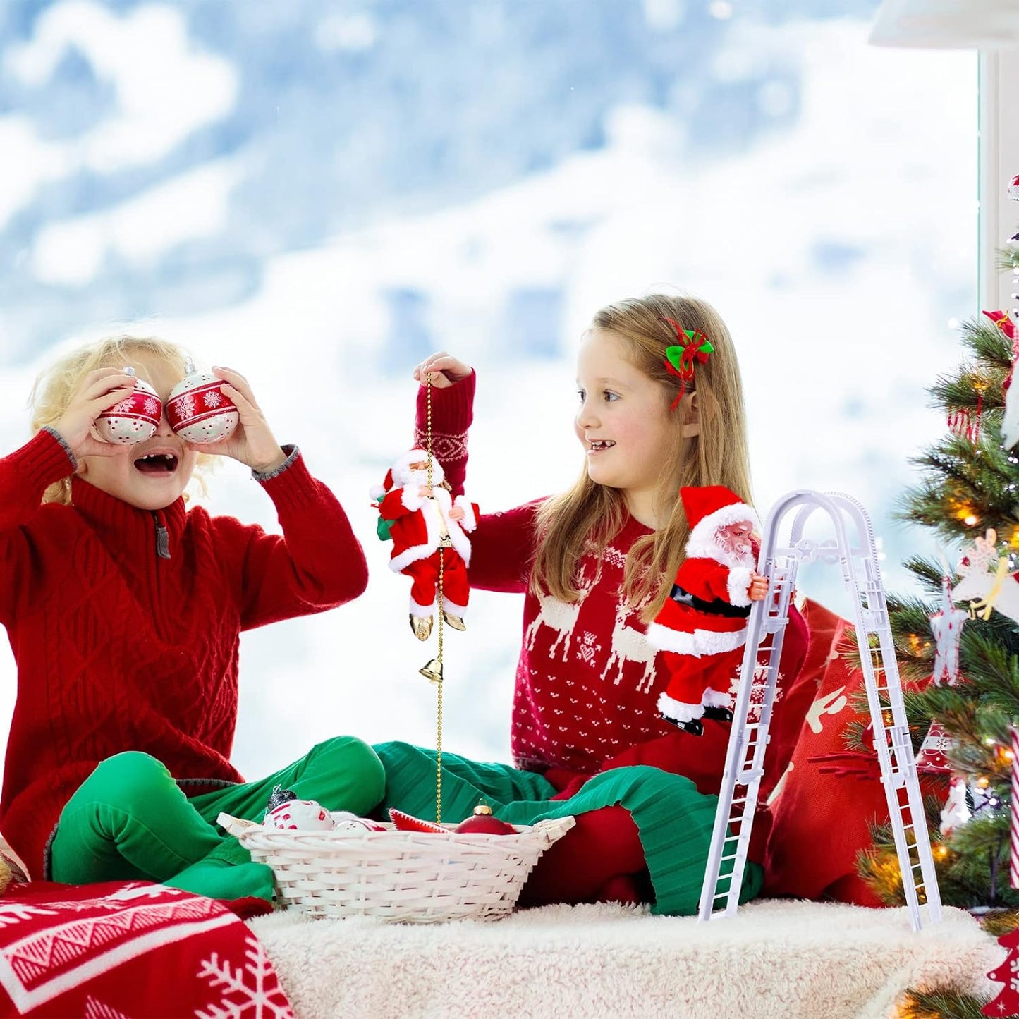 🎅Frühweihnachtsangebote – 50% RABATT🎄Elektrischer Kamin mit kletterndem Weihnachtsmann und Musikspielzeug