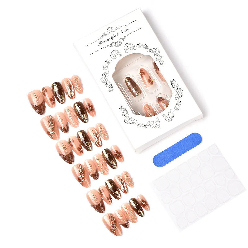 🔥Black-Friday-Mega-Angebot – 50 % Rabatt!✨30-teilig Set handgefertigter Mandelform-Press-On-Nägel