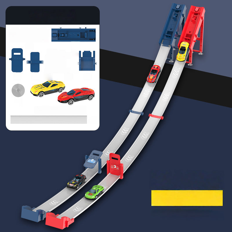 🏎️ 50% RABATT JETZT! DOPPELTE BAHN, DOPPELTER SPAß! ✨ Doppelte Spielzeugauto-Starter-Rennbahn - 2 Starter mit 360° Loopings & 6 Geschwindigkeitsstufen für Wettkampfspaß unter Geschwistern! 🚗✨