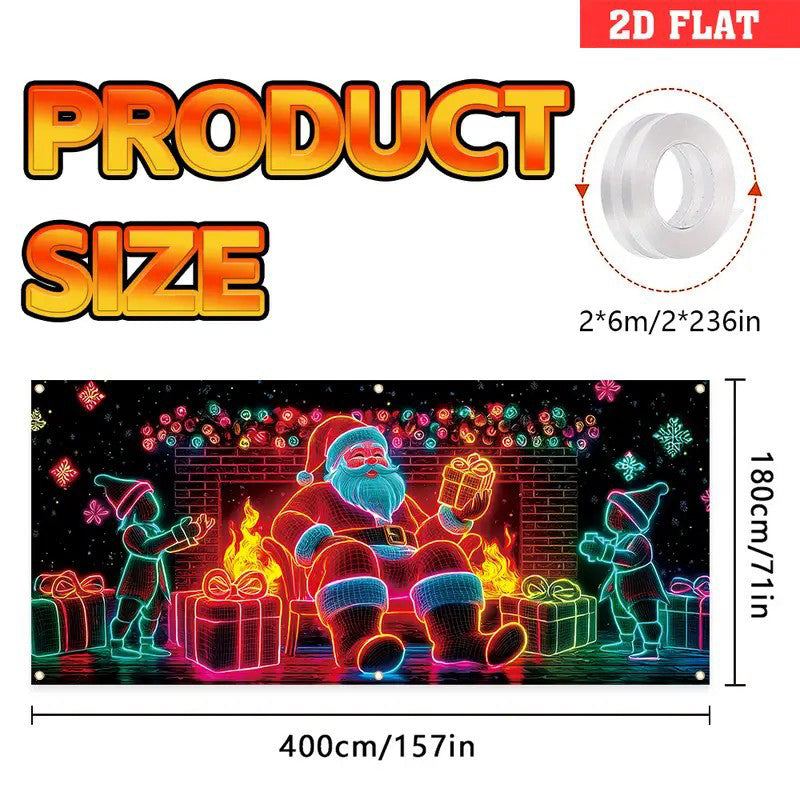 🔥Solange der Vorrat reicht 50 % Rabatt!🎉UV-fluoreszierendes Weihnachtsbanner