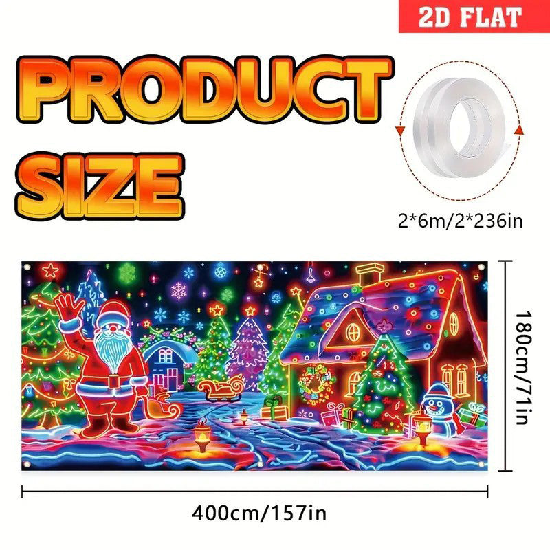 🔥Solange der Vorrat reicht 50 % Rabatt!🎉UV-fluoreszierendes Weihnachtsbanner