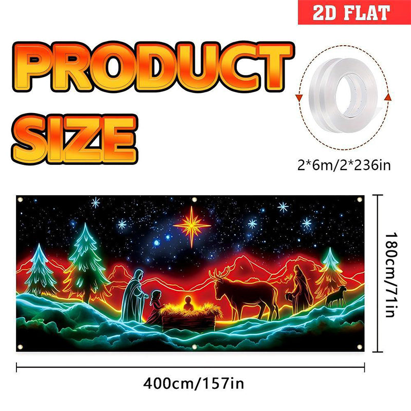 🔥Solange der Vorrat reicht 50 % Rabatt!🎉UV-fluoreszierendes Weihnachtsbanner