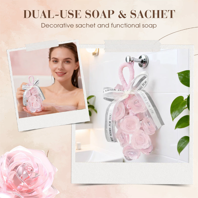 🌹Handgefertigter Seifenstrauß mit Kristallrosen-Duft💕