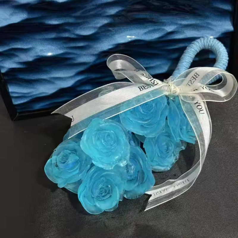 🌹Handgefertigter Seifenstrauß mit Kristallrosen-Duft💕