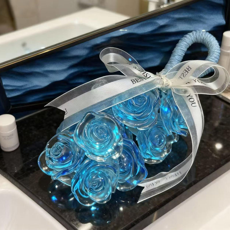 🌹Handgefertigter Seifenstrauß mit Kristallrosen-Duft💕