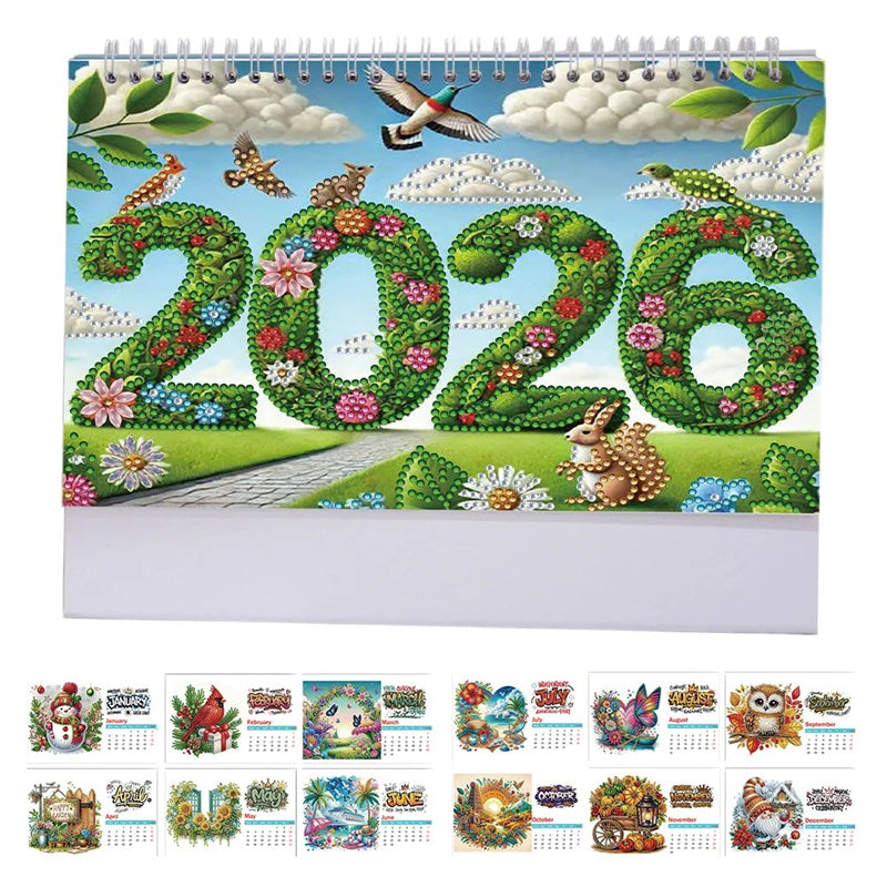✨2026 Stehender Tischkalender DIY Diamant-Kunstgemälde🎁
