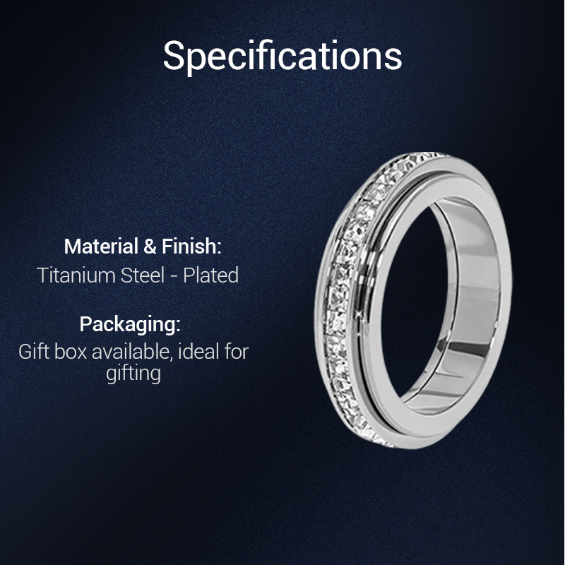 🔥Solange der Vorrat reicht 50% Rabatt!🎉Drehbarer Spinner-Ring aus Titanstahl mit Zirkonia