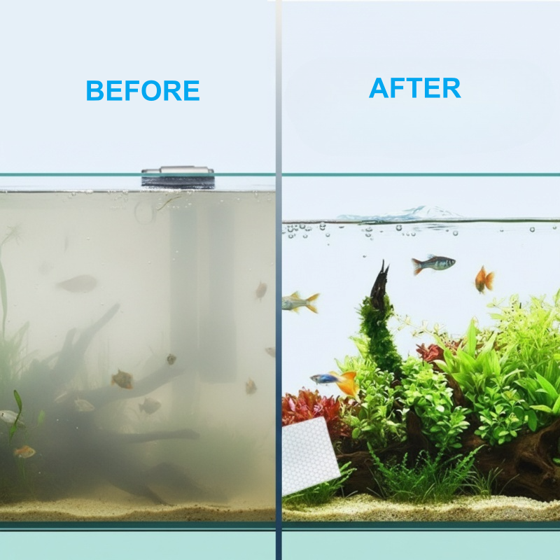 Aquarium-Wasserklärungsblätter