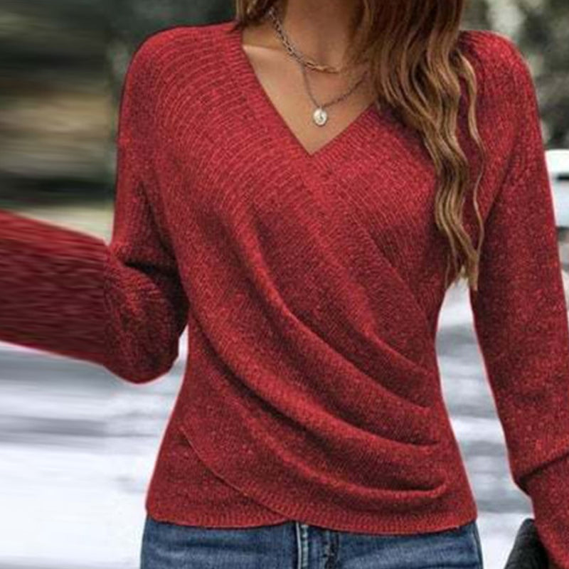 🔥Black Friday Sale: 49% Rabatt🔥 Elegantes, lässiges Stricktop mit V-Ausschnitt für Damen