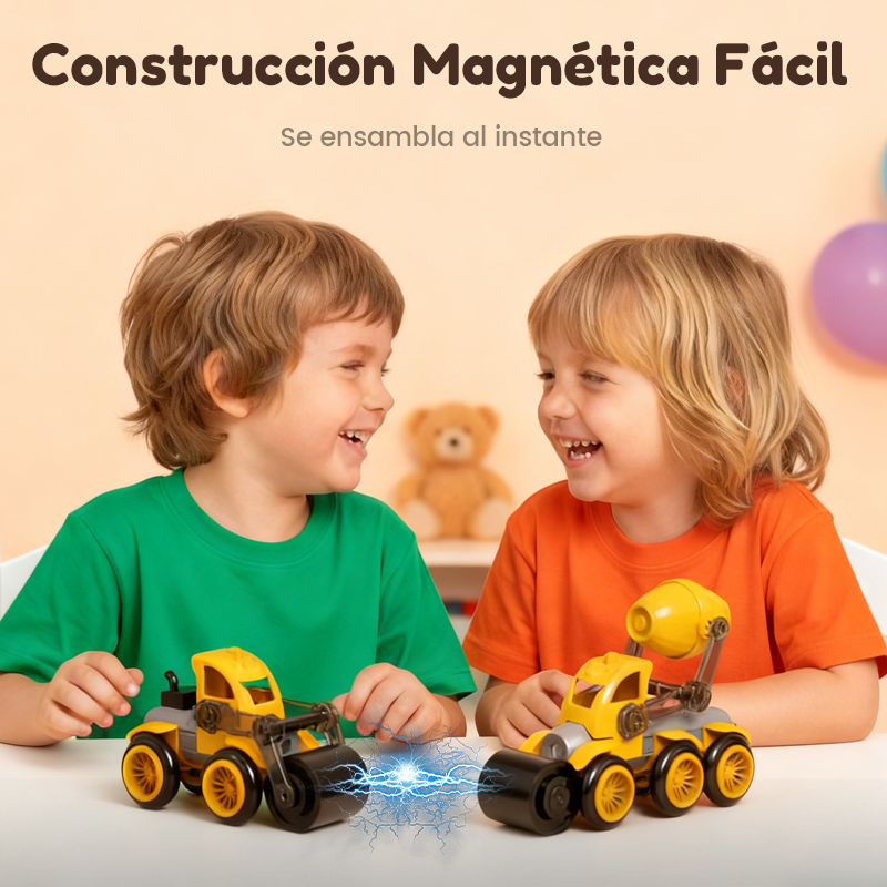 🎄 Magnetisches Fahrzeug-Bauset – Das ideale Weihnachtsgeschenk für kleine Baumeister 🚜