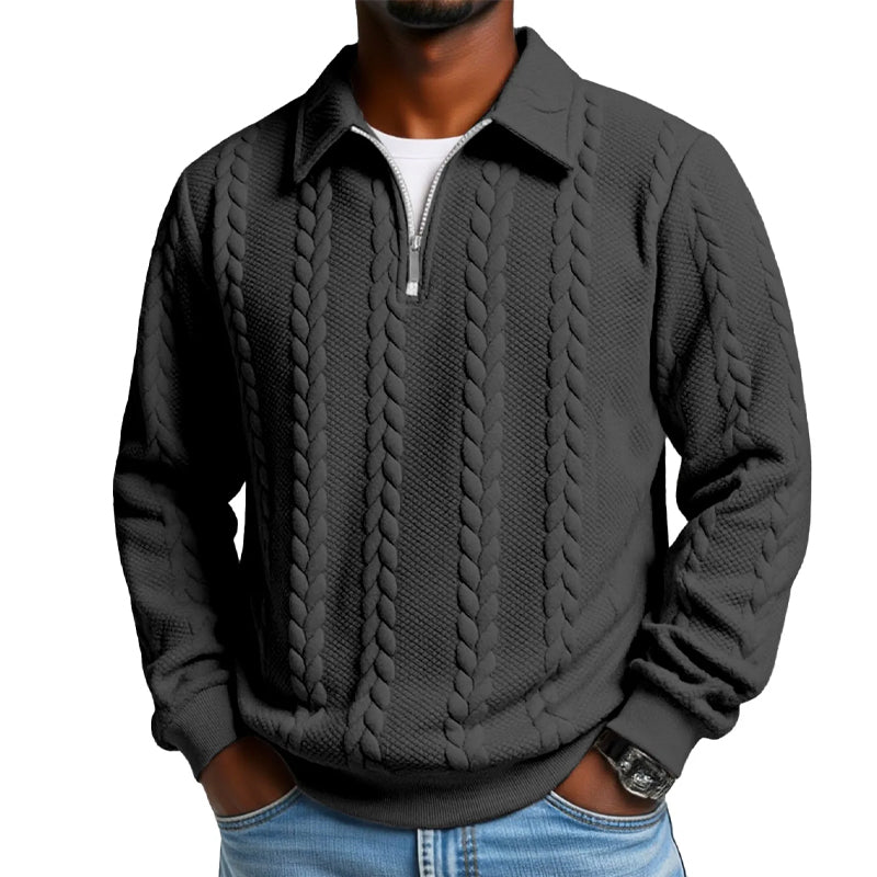 🔥 2026 New arrivals offer-Men's Casual Half-Zip Cable-Knit Sweater