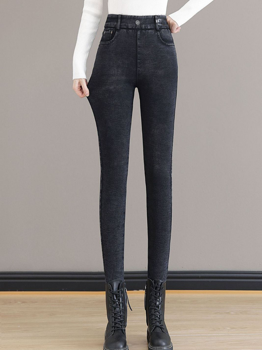 👖 50% RABATT JETZT! ❄️ Warme Skinny-Jeans mit Hoher Taille - Elastisch & Modellierend, Perfekt für Stil und Komfort im Winter ✨