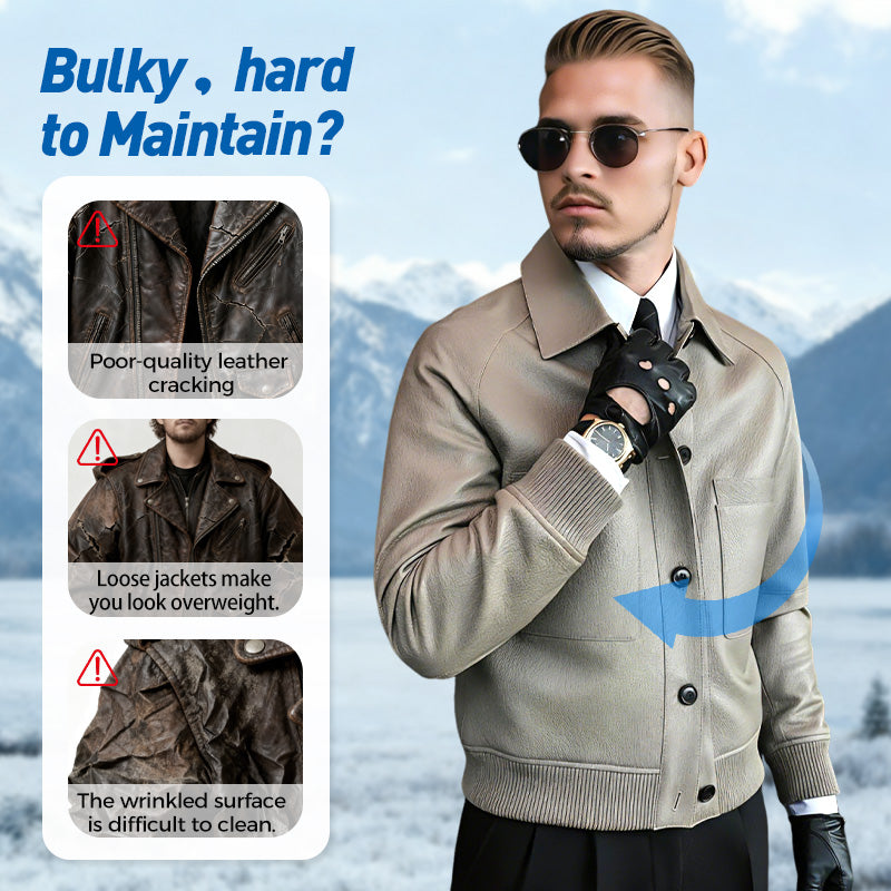 ⏰2025 High-End-Maßanfertigung💥💥Klassische Herrenjacke aus Kunstleder