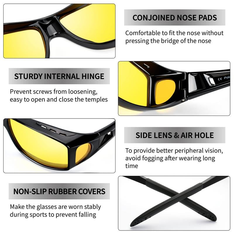 👓 KAUFEN SIE 2, ERHALTEN SIE 1 GRATIS! 🔥 Dark Vision-Fahrbrille – entspiegelt und polarisiert, perfekt für Nachtfahrten ✨